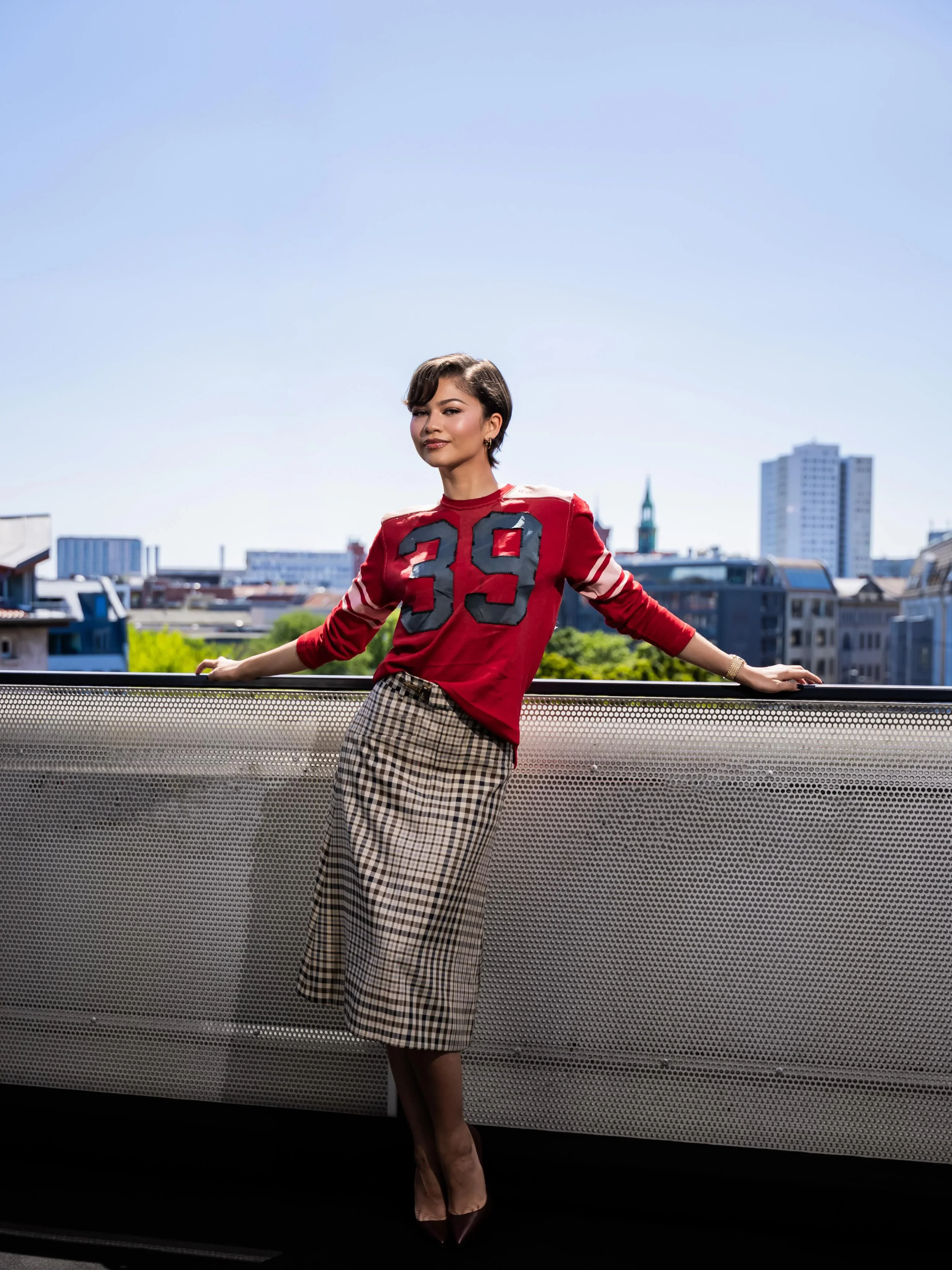 Zendaya in Coach at the Spider-Man: Brand New Day Photocall in Berlin
