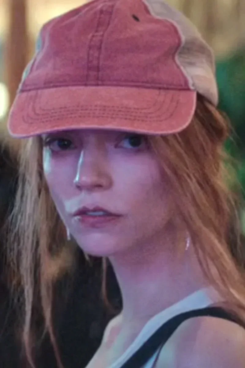 Anya Taylor-Joy wearing the Adams distressed trucker cap in Lucky Episode 1