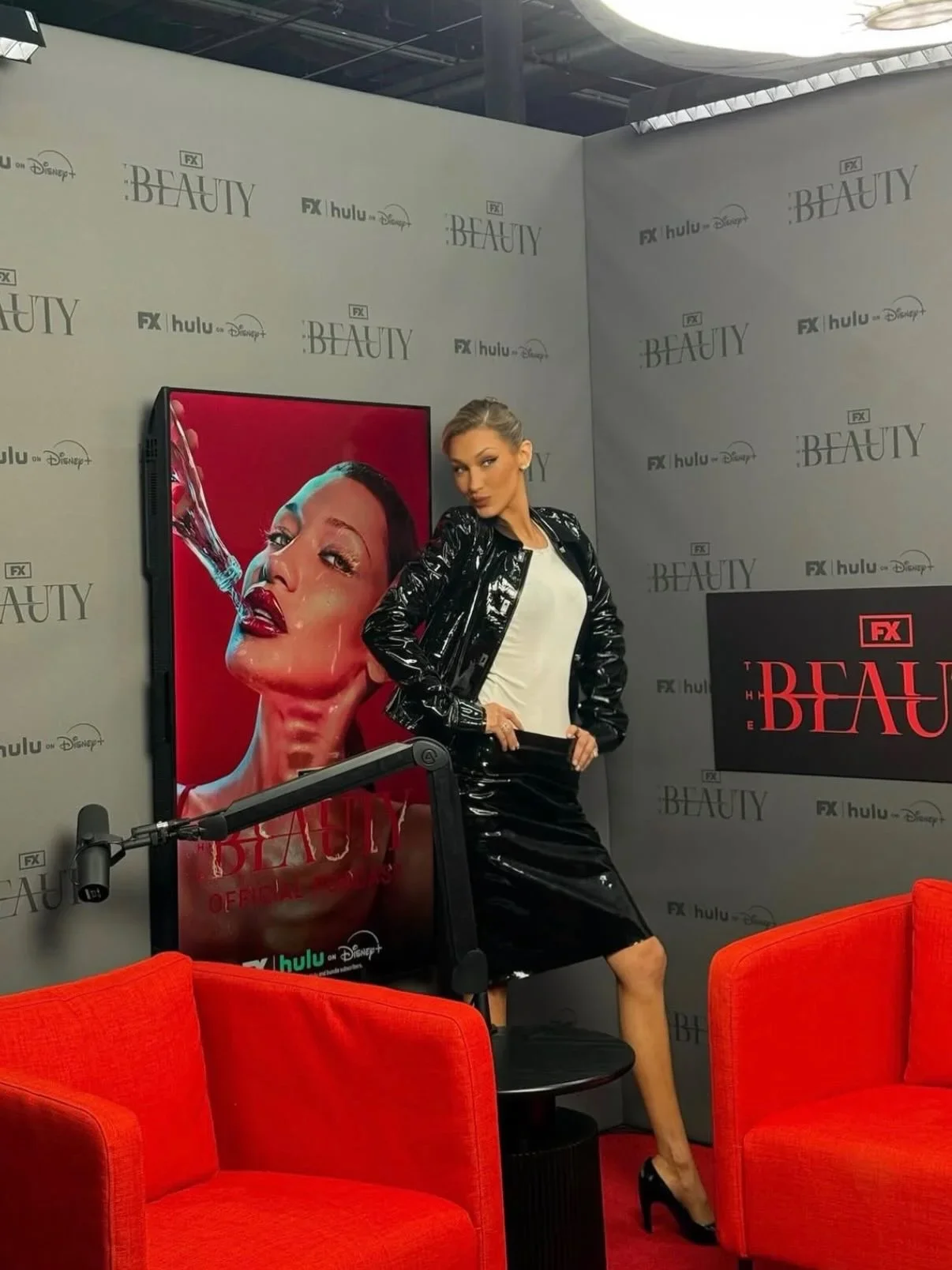 Bella Hadid’s Ferragamo look is urban classicism at its sharpest—sleek, polished, and defined by striking contrasts