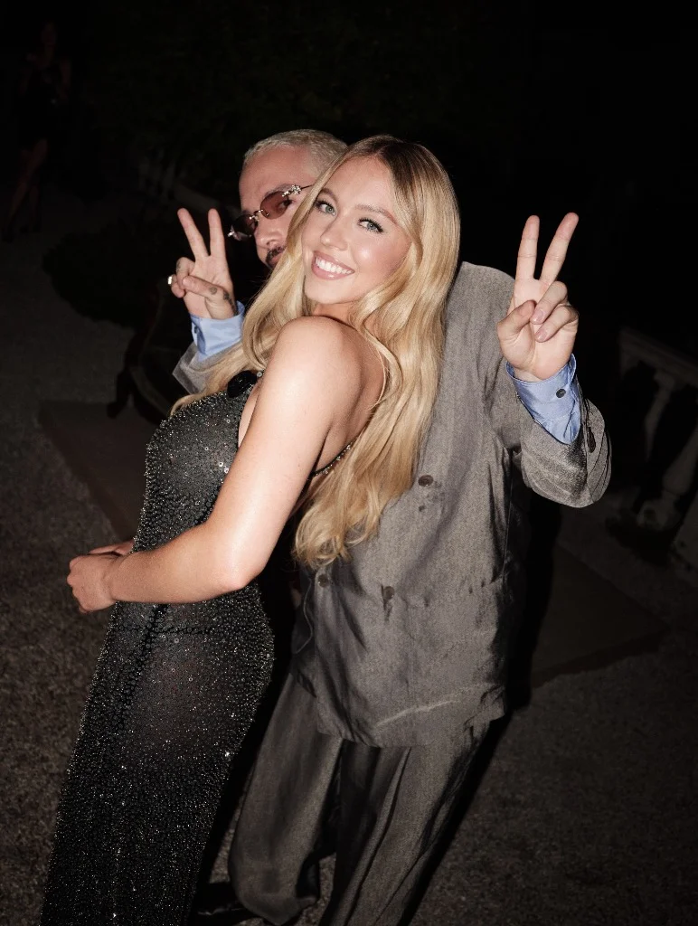 Sydney Sweeney and J Balvin at the Armani Beauty Venice dinner