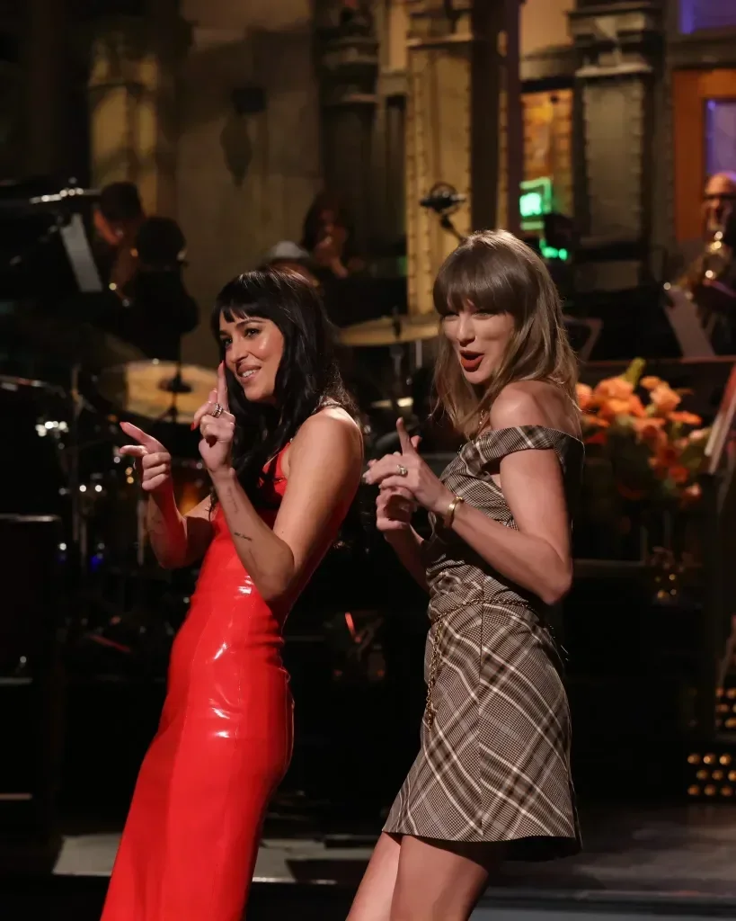 Taylor Swift and Dakota Johnson on Saturday Night Live