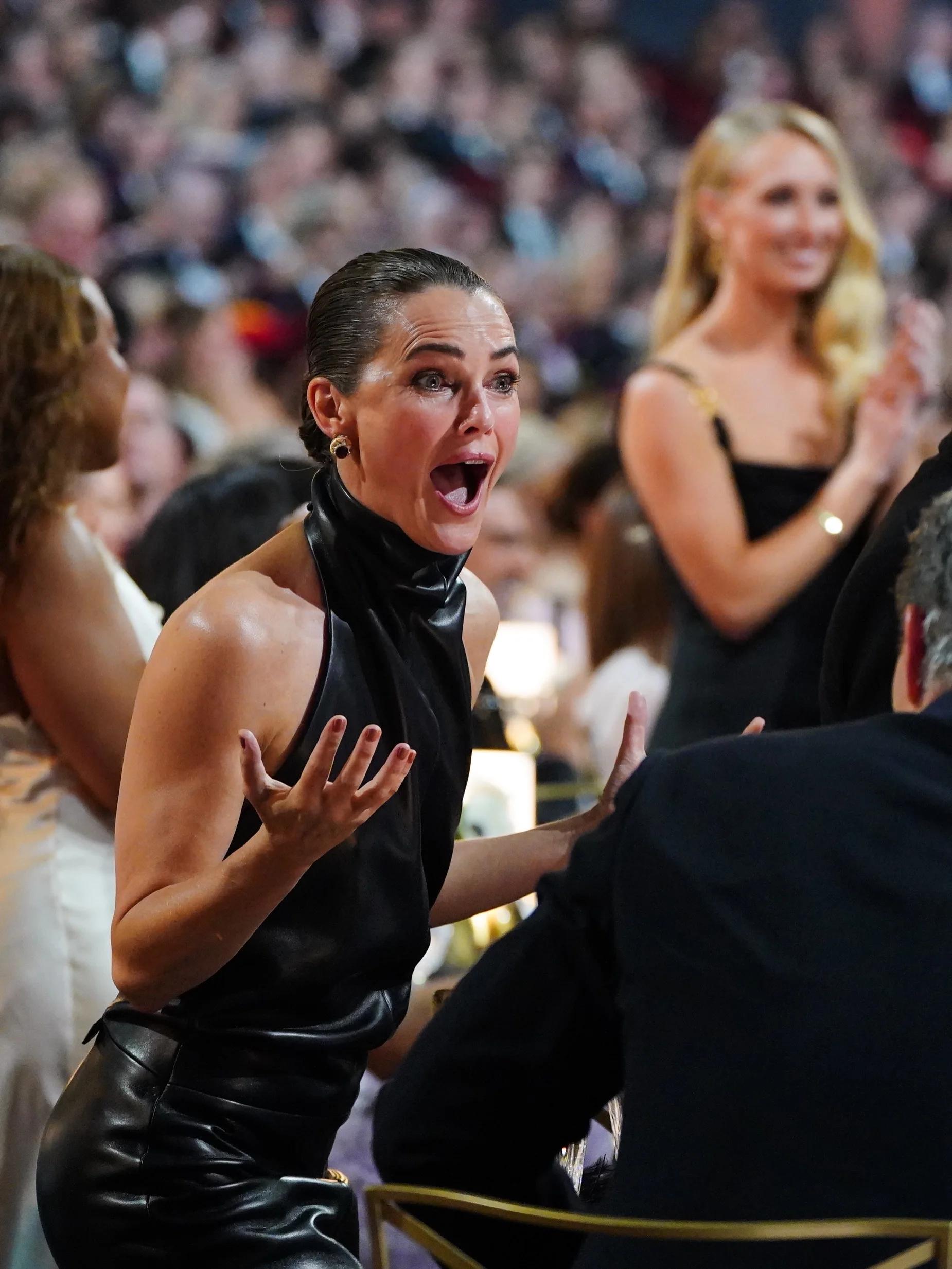 Woody Harrelson and Matthew McConaughey celebrating with the Widow's Bay cast