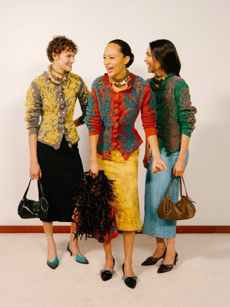 Models backstage at the Tory Burch Spring 2027 runway show