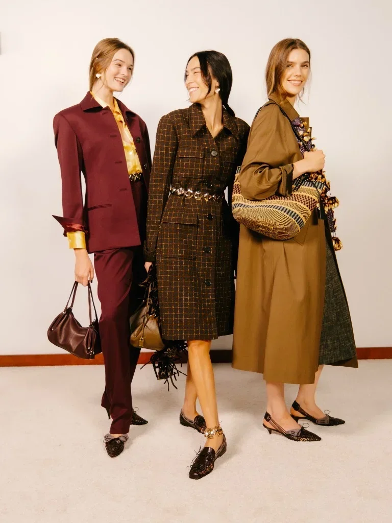 Tory Burch Spring 2027 tailoring, coatdresses, and opera coats