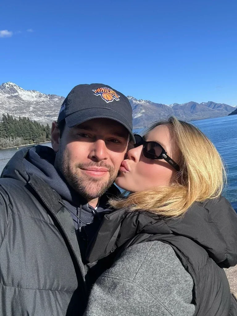 Sydney Sweeney kissing Scooter Braun on his birthday